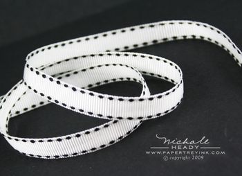 Black & White Stitched ribbon