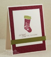Single scarlet stocking card