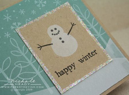 Snowman card closeup