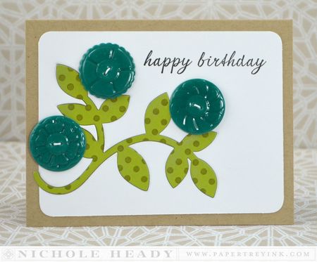Triple Button Birthday Card