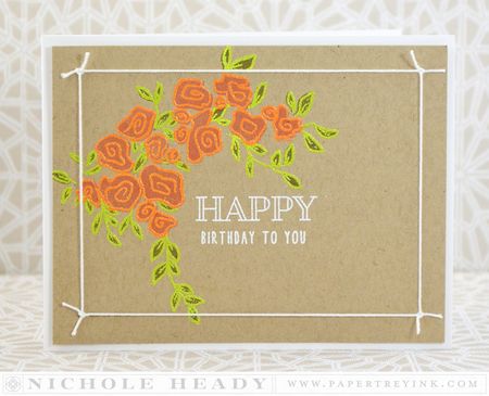 Embossed Flowers Birthday Card