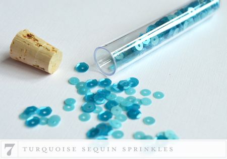 7 turquoise sequins