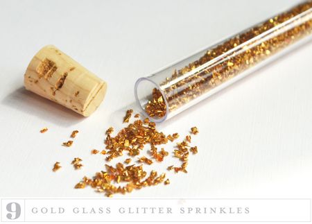 9 gold glass glitter