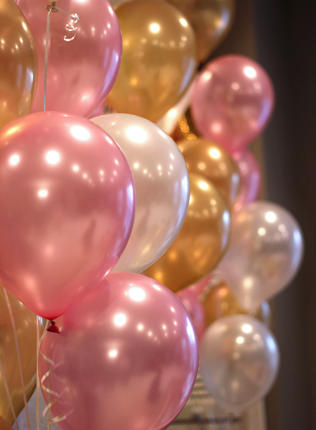 Pink and gold balloons