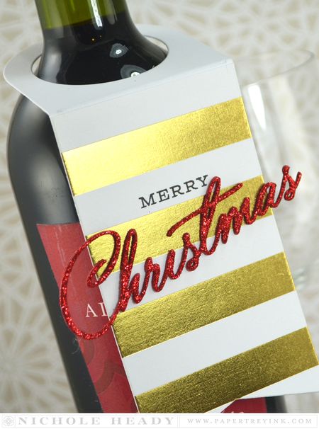 Glitter Christmas Wine Tag