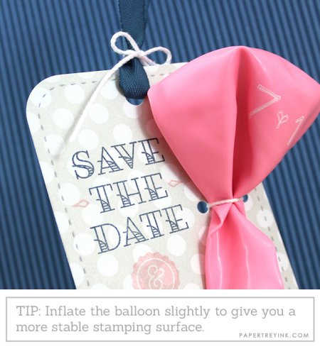 Save The Date Balloon Tag Close Up