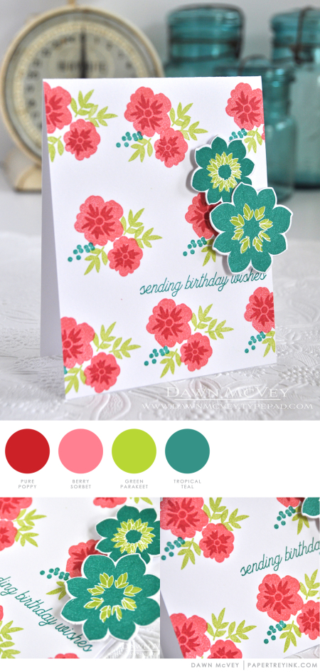 Floral Birthday Wishes by Dawn McVey for Papertrey Ink